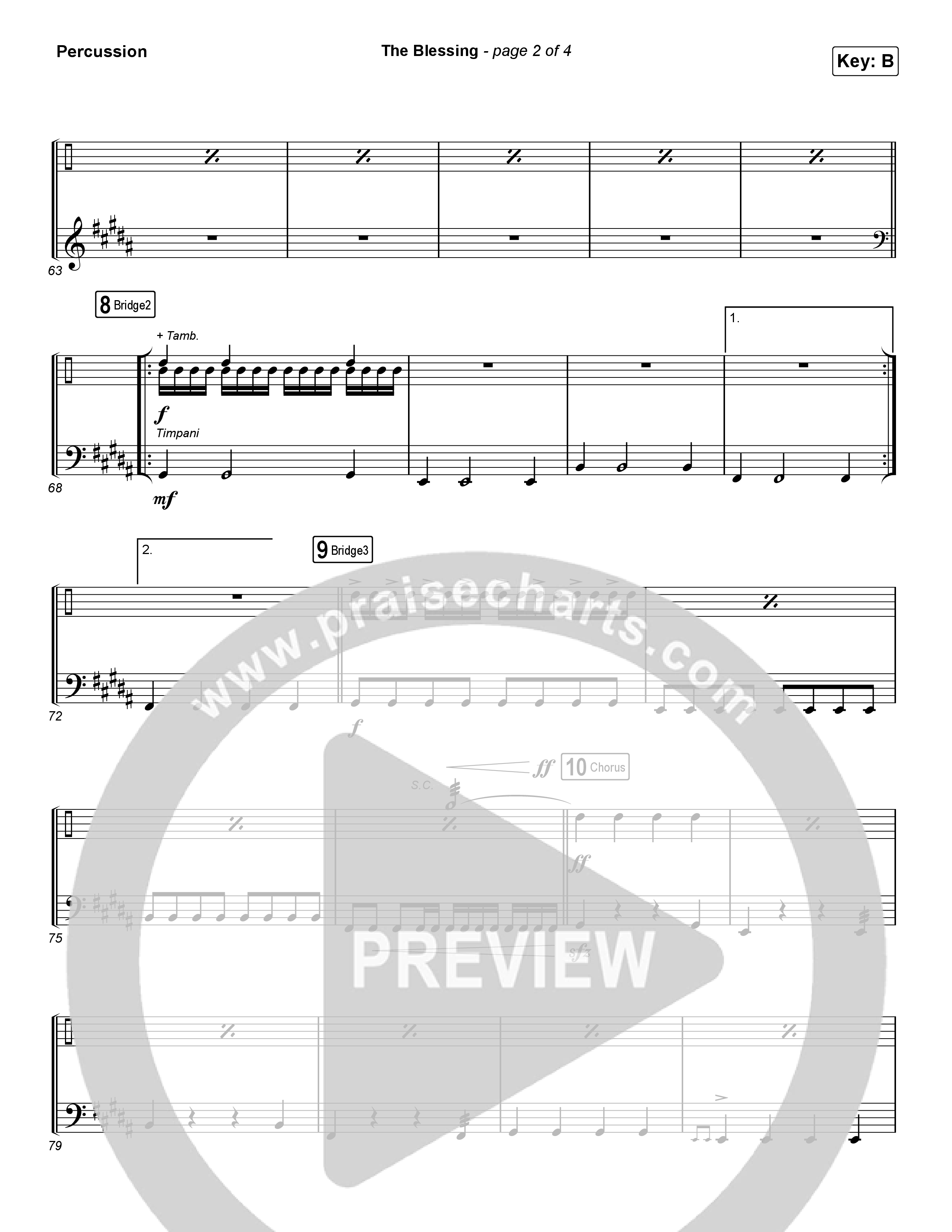 The Blessing (Choral Anthem SATB) Percussion (Cody Carnes / Kari Jobe / Elevation Worship / Arr. Luke Gambill)