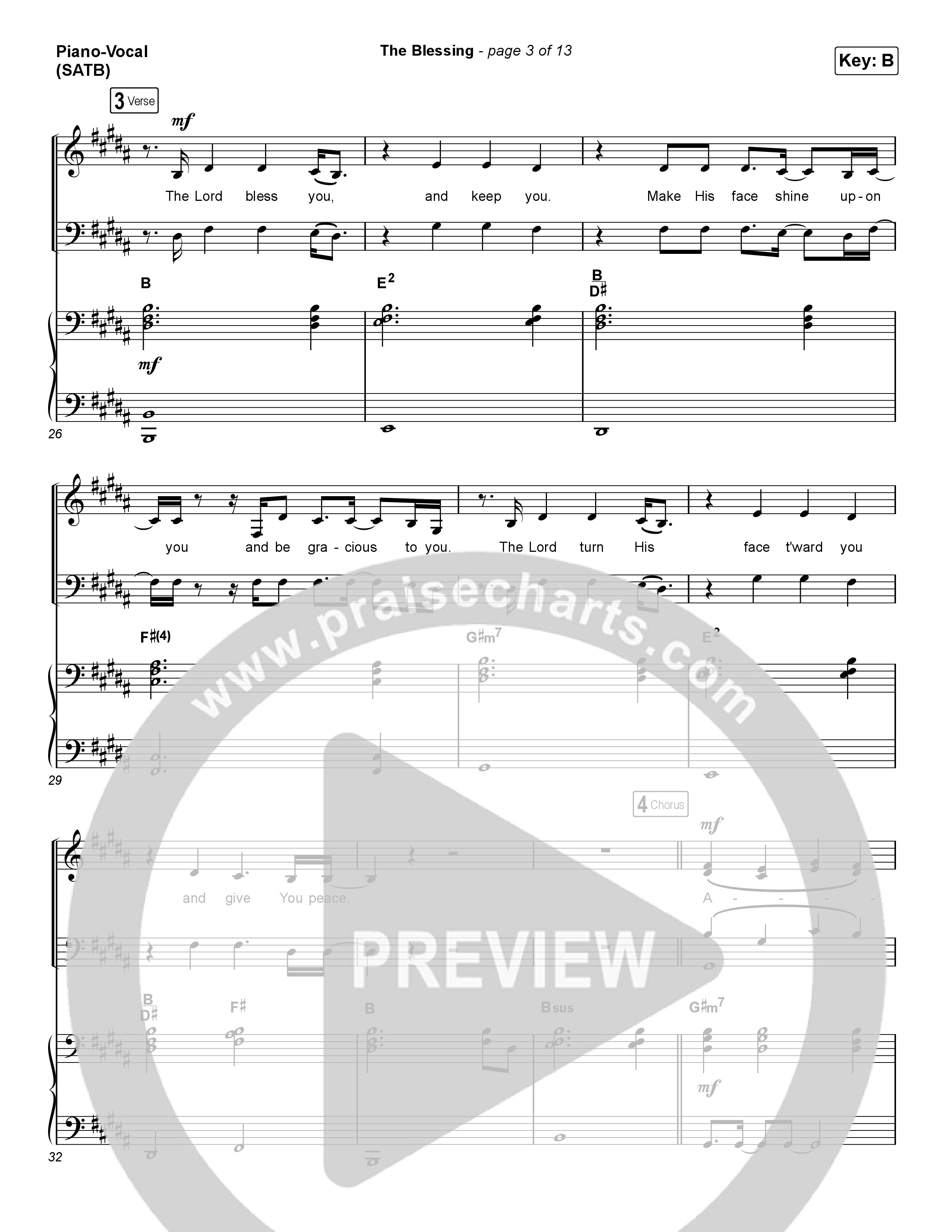 The Blessing (Choral Anthem SATB) Piano/Vocal (SATB) (Cody Carnes / Kari Jobe / Elevation Worship / Arr. Luke Gambill)