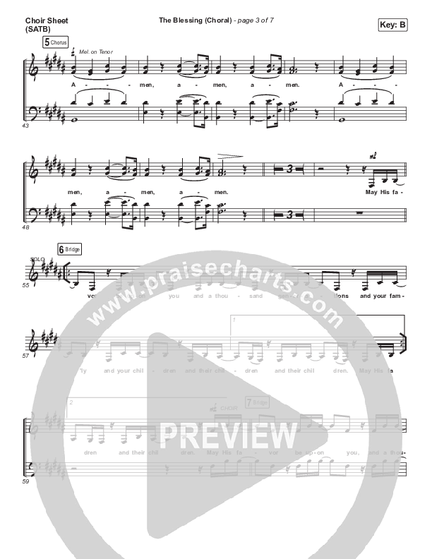 The Blessing (Choral Anthem SATB) Choir Sheet (SATB) (Cody Carnes / Kari Jobe / Elevation Worship / Arr. Luke Gambill)