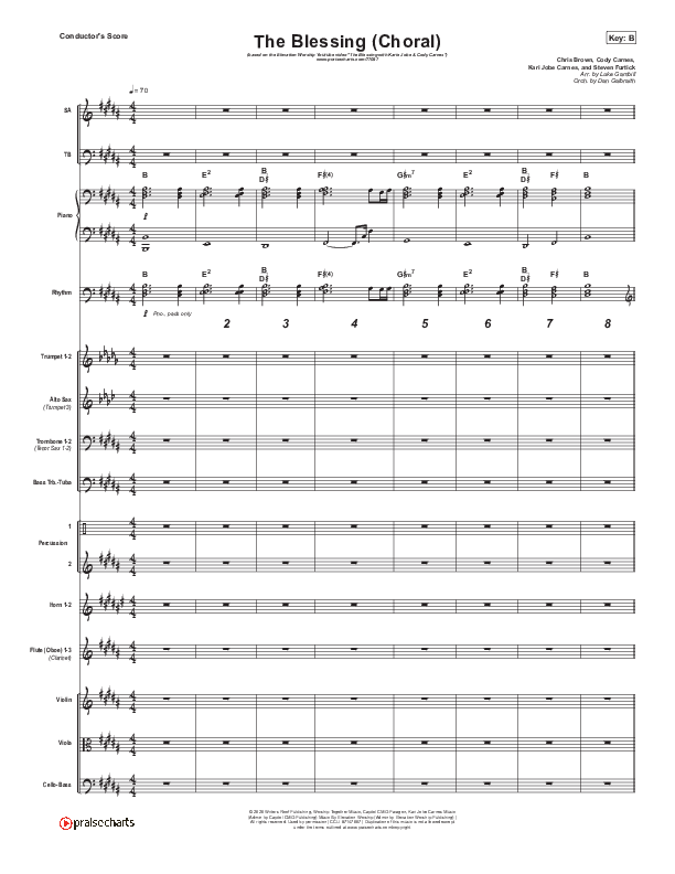 The Blessing (Choral Anthem SATB) Orchestration (Cody Carnes / Kari Jobe / Elevation Worship / Arr. Luke Gambill)