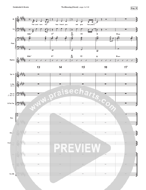 The Blessing (Choral Anthem SATB) Conductor's Score (Cody Carnes / Kari Jobe / Elevation Worship / Arr. Luke Gambill)