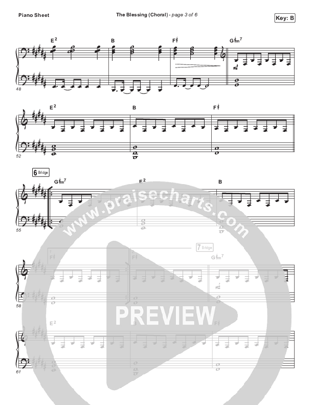 The Blessing (Choral Anthem SATB) Piano Sheet (Cody Carnes / Kari Jobe / Elevation Worship / Arr. Luke Gambill)