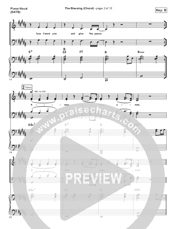 The Blessing (Choral Anthem SATB) Piano/Vocal (SATB) (Cody Carnes / Kari Jobe / Elevation Worship / Arr. Luke Gambill)