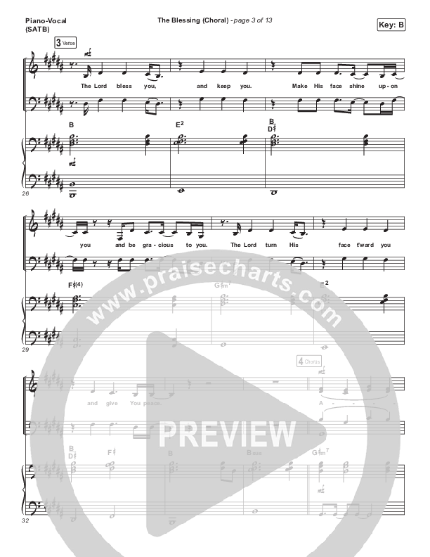 The Blessing (Choral Anthem SATB) Piano/Vocal (SATB) (Cody Carnes / Kari Jobe / Elevation Worship / Arr. Luke Gambill)