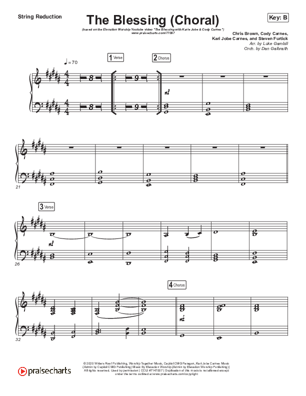 The Blessing (Choral Anthem SATB) Synth Strings (Cody Carnes / Kari Jobe / Elevation Worship / Arr. Luke Gambill)