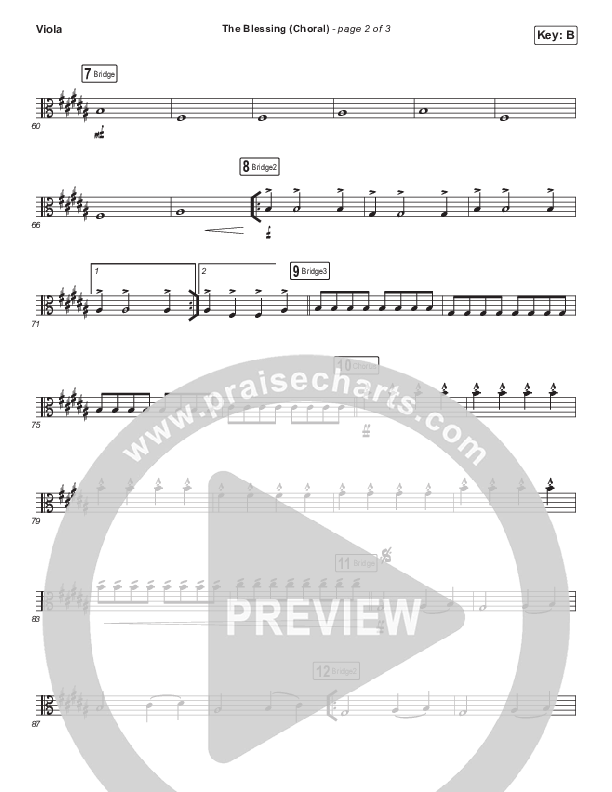 The Blessing (Choral Anthem SATB) Viola (Cody Carnes / Kari Jobe / Elevation Worship / Arr. Luke Gambill)