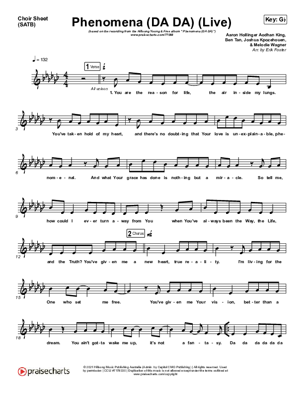 Phenomena (DA DA) (Live) Choir Vocals (SATB) (Hillsong Young & Free)