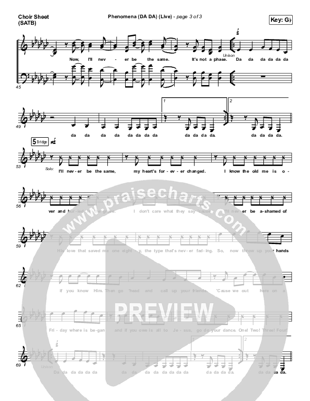 Phenomena (DA DA) (Live) Choir Vocals (SATB) (Hillsong Young & Free)