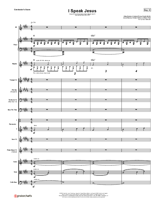 I Speak Jesus Conductor's Score (Charity Gayle)