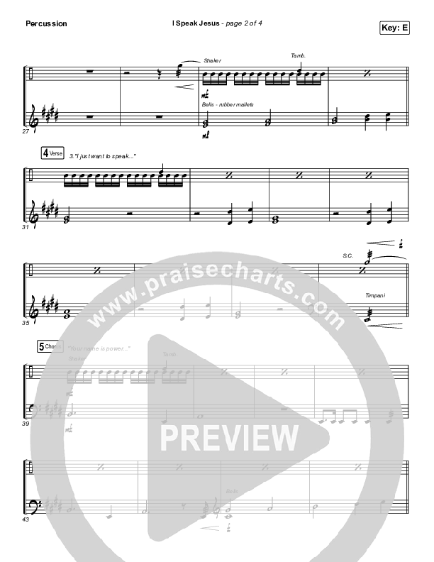 I Speak Jesus Percussion (Charity Gayle)