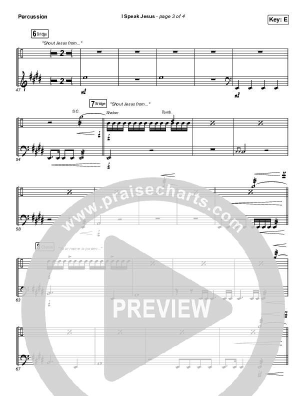 I Speak Jesus Percussion (Charity Gayle)