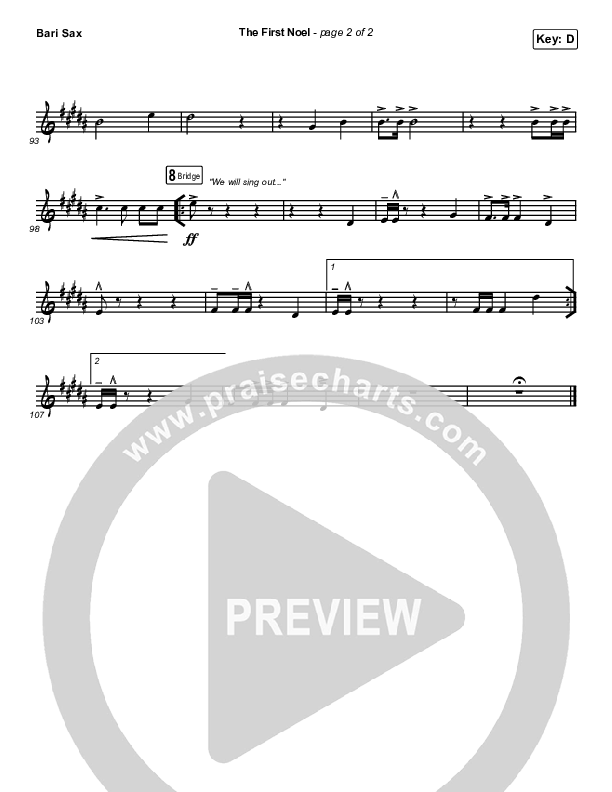 The First Noel Bari Sax (Stars Go Dim)