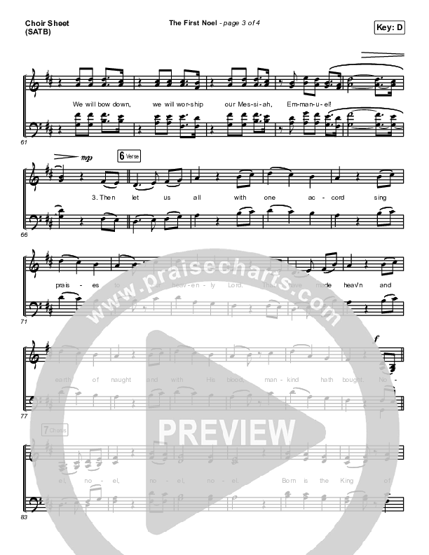 The First Noel Choir Sheet (SATB) (Stars Go Dim)
