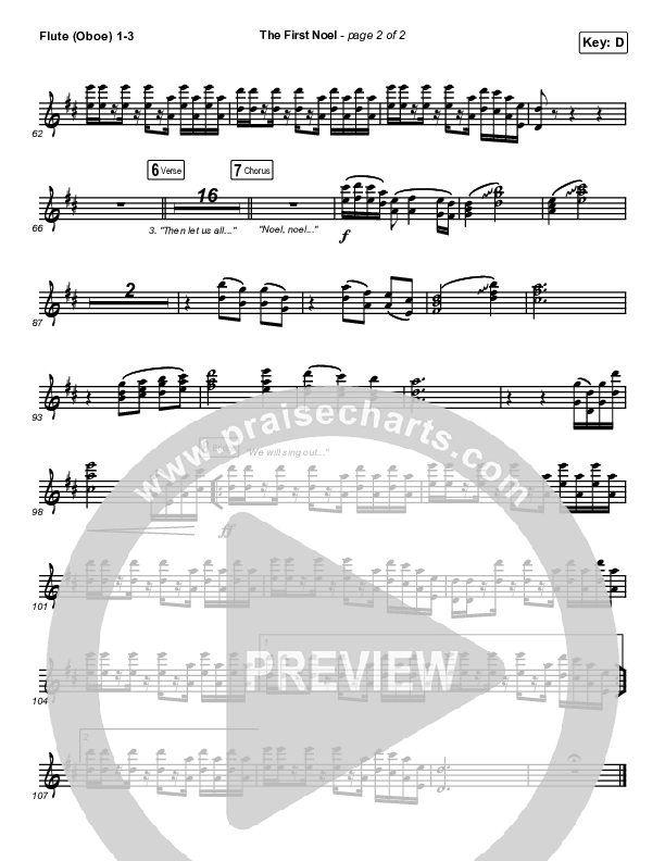 The First Noel Flute/Oboe 1/2/3 (Stars Go Dim)