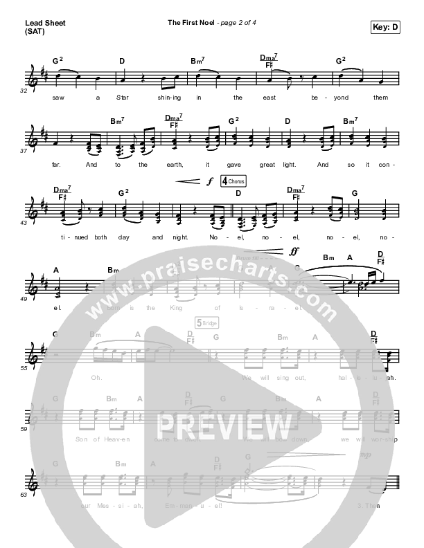 The First Noel Lead Sheet (SAT) (Stars Go Dim)