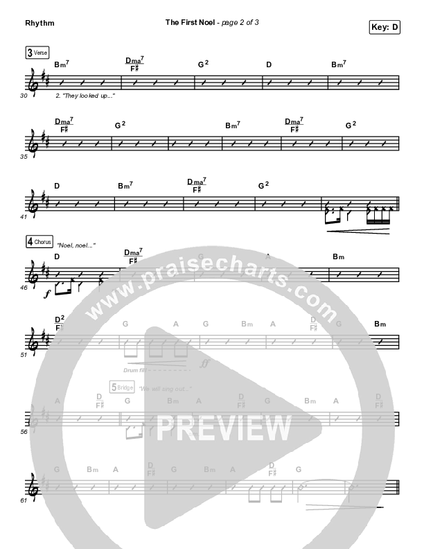 The First Noel Rhythm Chart (Stars Go Dim)