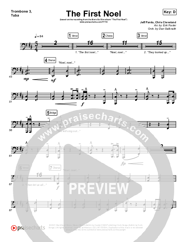 The First Noel Trombone 3/Tuba (Stars Go Dim)