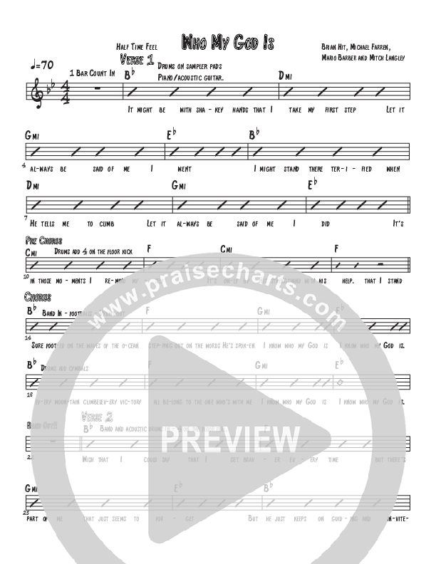 Who My God Is Rhythm Chart (Mitch Langley)