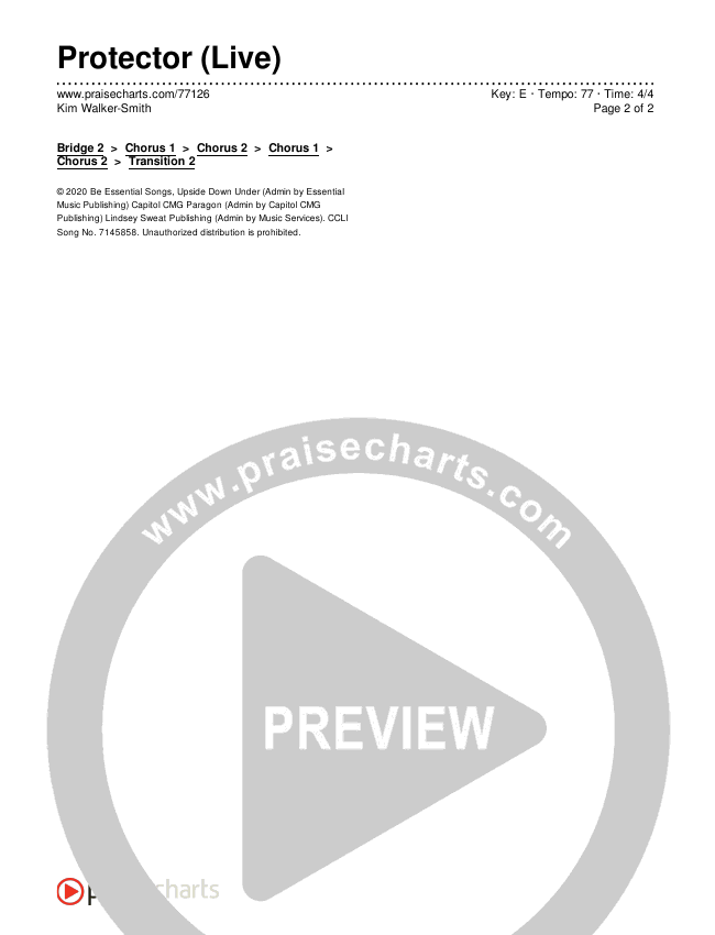 Protector (Live) Chords & Lyrics (Kim Walker-Smith)