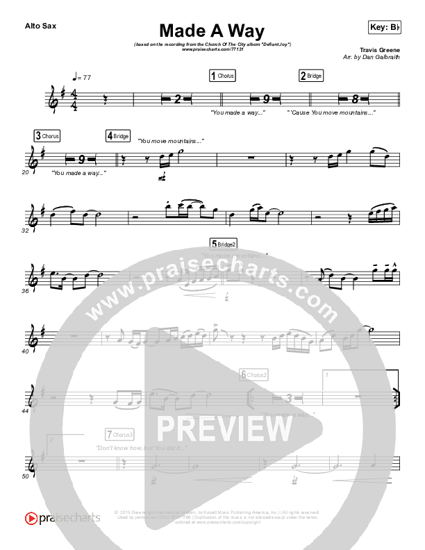 Made A Way Alto Sax (Church Of The City)