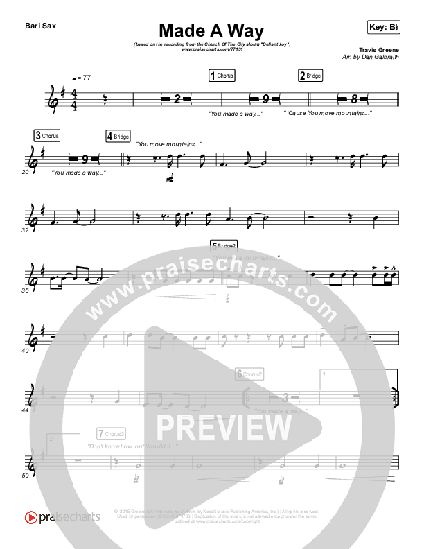 Made A Way Bari Sax (Church Of The City)