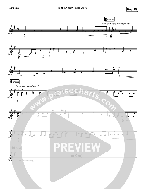 Made A Way Bari Sax (Church Of The City)