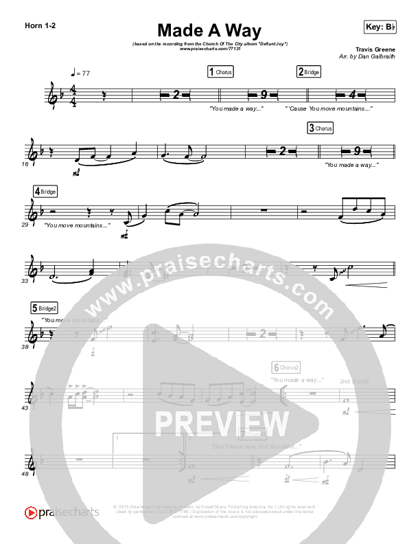 Made A Way French Horn 1/2 (Church Of The City)