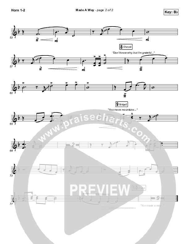 Made A Way French Horn 1/2 (Church Of The City)