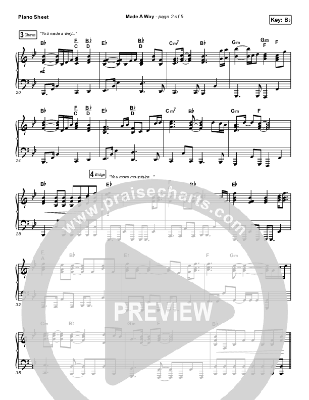 Made A Way Piano Sheet (Print Only) (Church Of The City)
