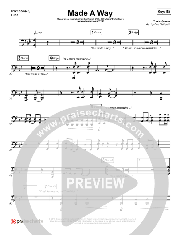 Made A Way Trombone 3/Tuba (Church Of The City)