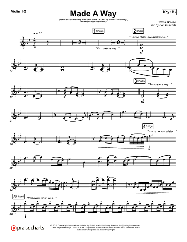 Made A Way Violin 1/2 (Church Of The City)