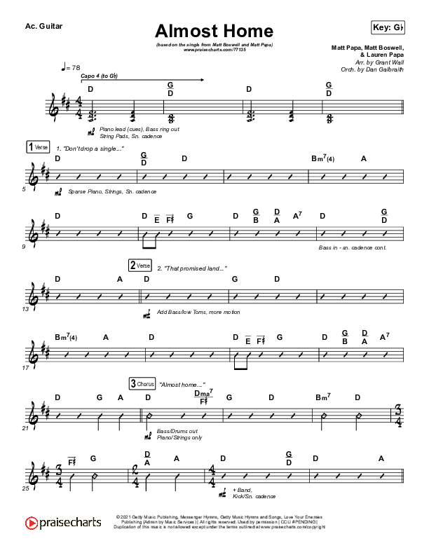 Almost Home Acoustic Guitar (Matt Boswell / Matt Papa)