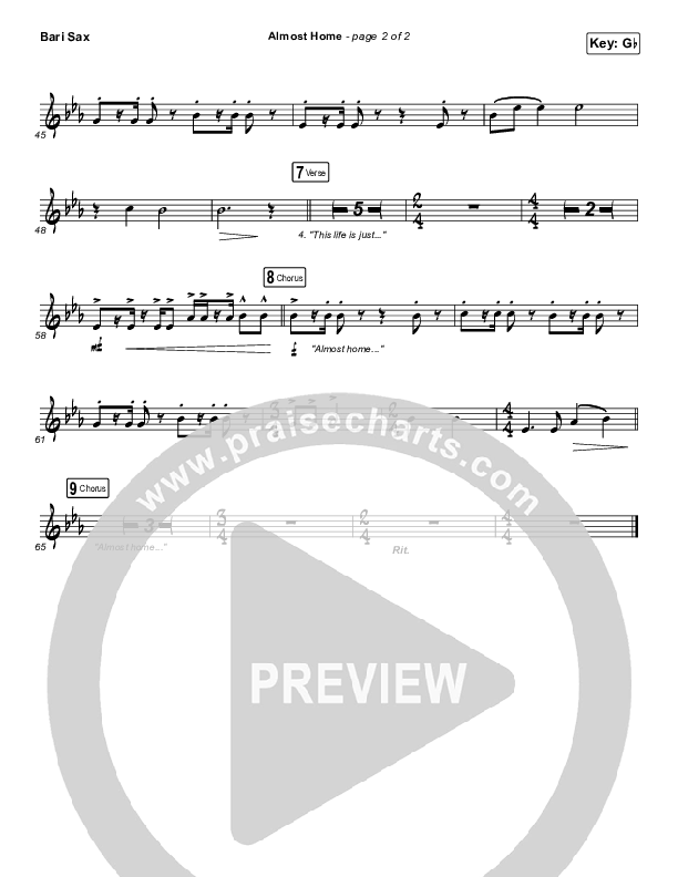 Almost Home Bari Sax (Matt Boswell / Matt Papa)