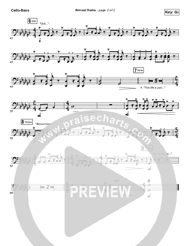 Almost Home Cello/Bass (Matt Boswell / Matt Papa)