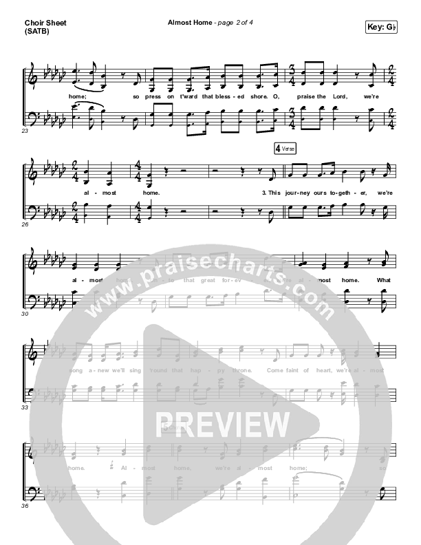 Almost Home Choir Sheet (SATB) (Matt Boswell / Matt Papa)