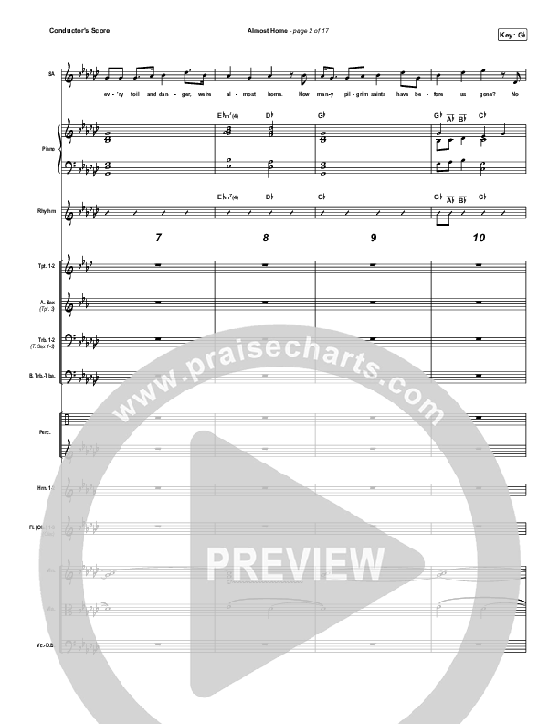 Almost Home Conductor's Score (Matt Boswell / Matt Papa)