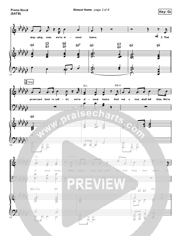 Almost Home Piano/Vocal Pack (Matt Boswell / Matt Papa)