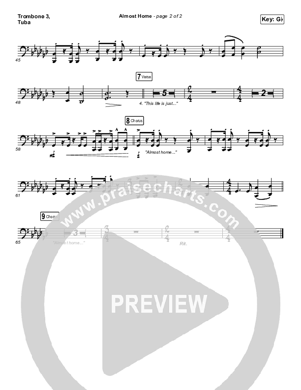 Almost Home Trombone 3/Tuba (Matt Boswell / Matt Papa)