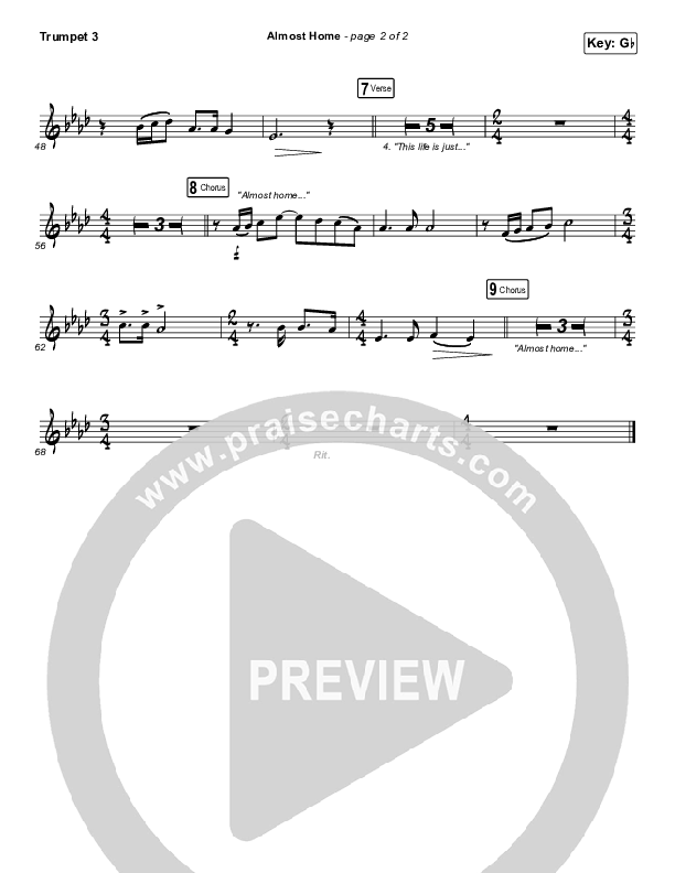 Almost Home Trumpet 3 (Matt Boswell / Matt Papa)