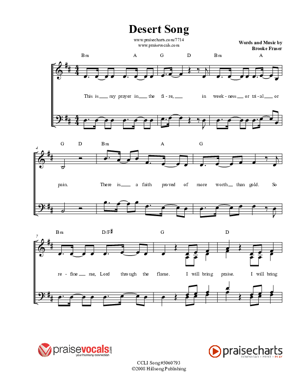 Desert Song Lead Sheet (PraiseVocals)