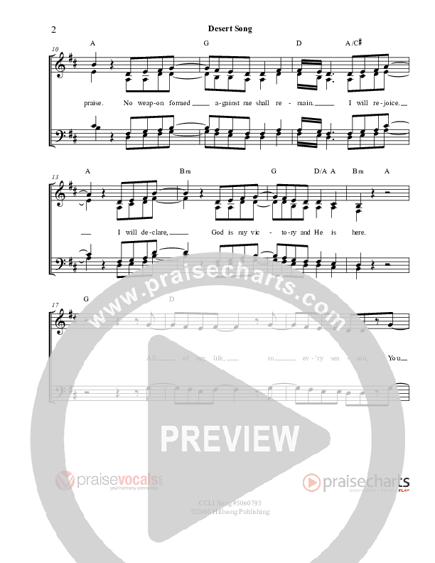 Desert Song Lead Sheet (PraiseVocals)