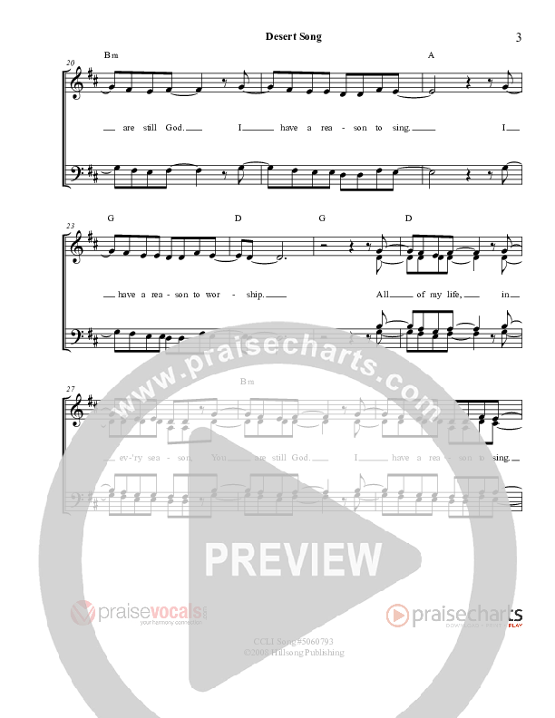 Desert Song Lead Sheet (PraiseVocals)