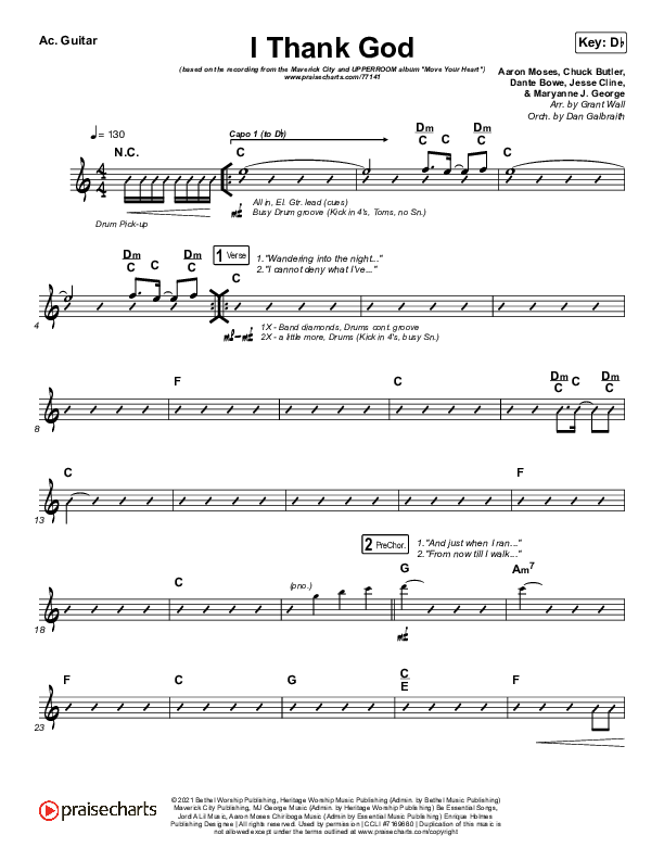 I Thank God Acoustic Guitar (Maverick City Music / Dante Bowe / Aaron Moses / Maryanne J. George / Chuck Butler)