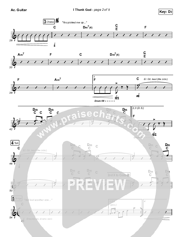 I Thank God Acoustic Guitar (Maverick City Music / Dante Bowe / Aaron Moses / Maryanne J. George / Chuck Butler)