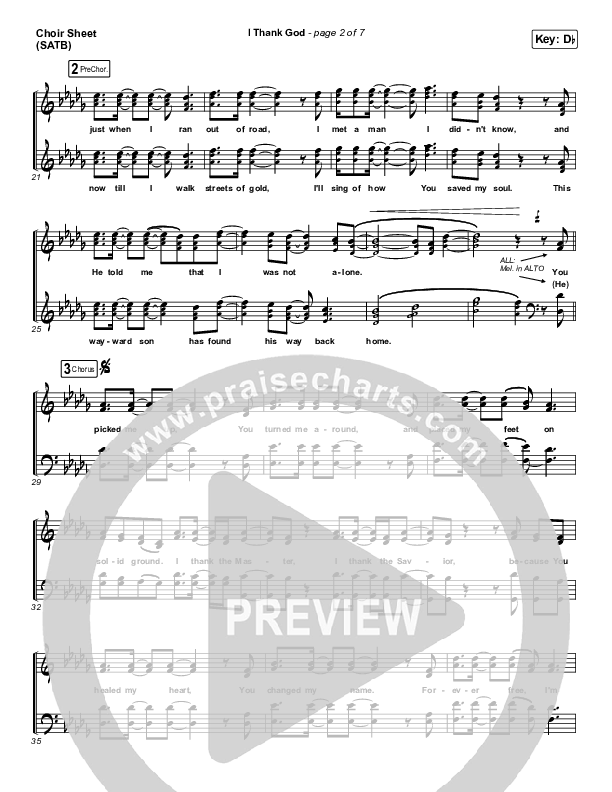 I Thank God Choir Vocals (SATB) (Maverick City Music / Dante Bowe / Aaron Moses / Maryanne J. George / Chuck Butler)