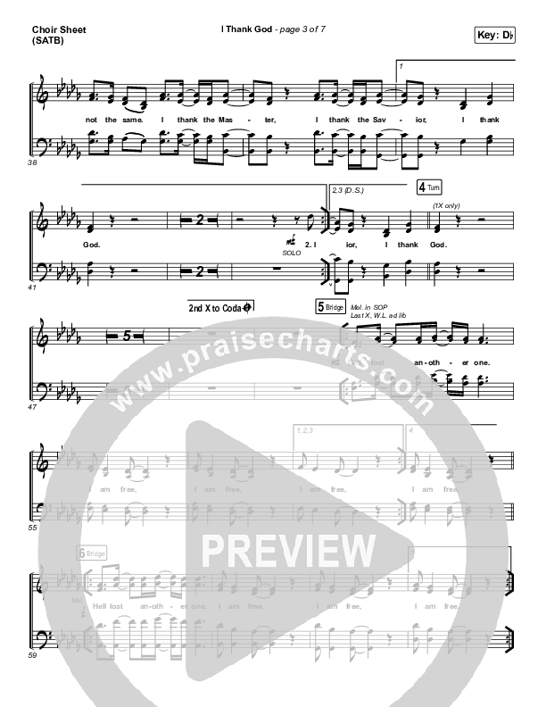 I Thank God Choir Sheet (SATB) (Maverick City Music / Dante Bowe / Aaron Moses / Maryanne J. George / Chuck Butler)