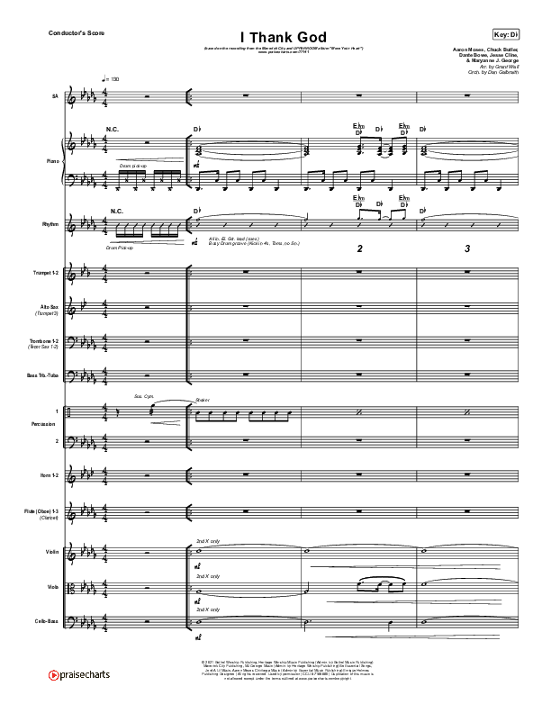 I Thank God Orchestration (Maverick City Music / Dante Bowe / Aaron ...
