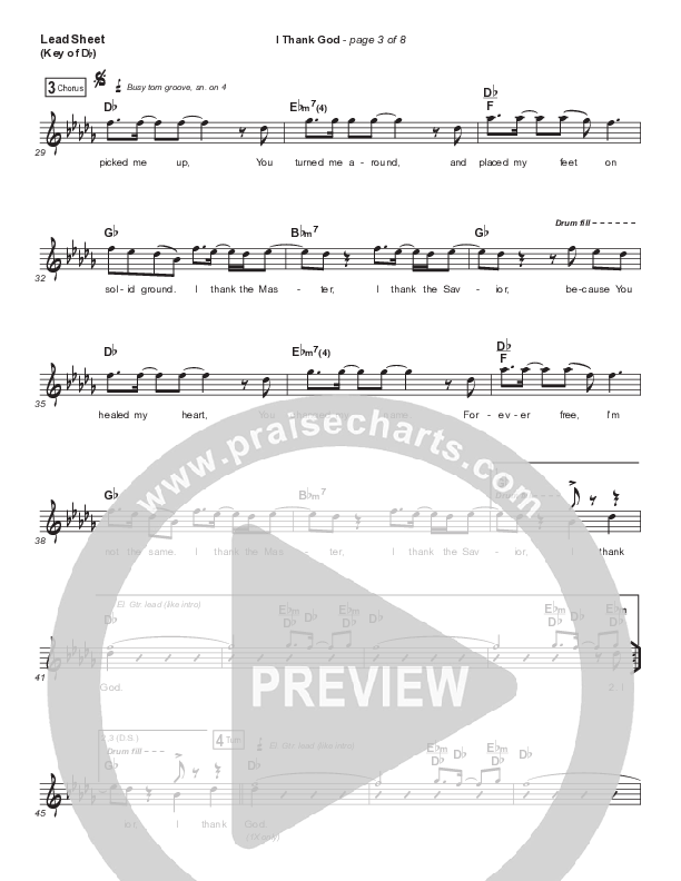 I Thank God Lead Sheet (Melody) (Maverick City Music / Dante Bowe / Aaron Moses / Maryanne J. George / Chuck Butler)