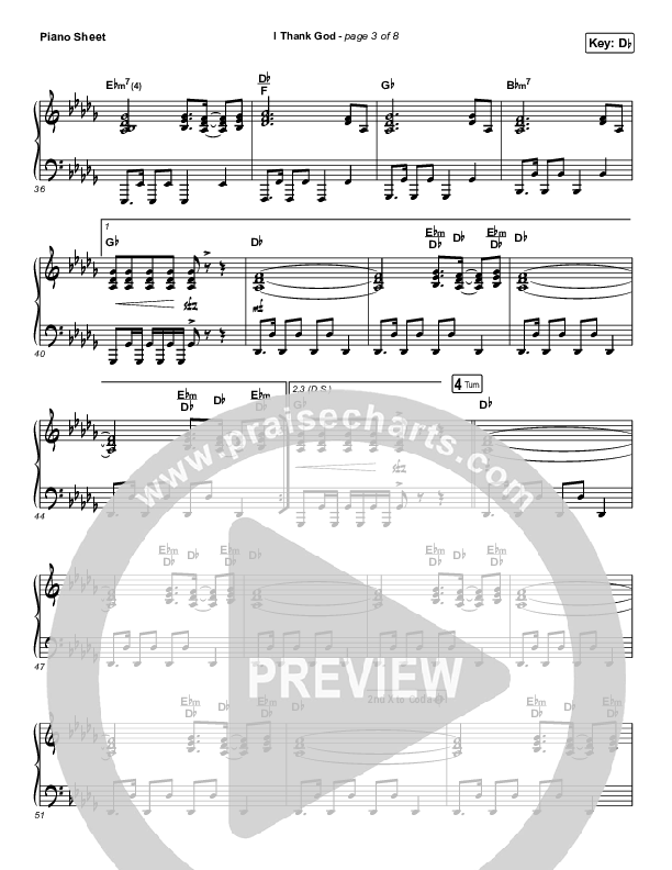 I Thank God Piano Sheet (Maverick City Music / Dante Bowe / Aaron Moses / Maryanne J. George / Chuck Butler)