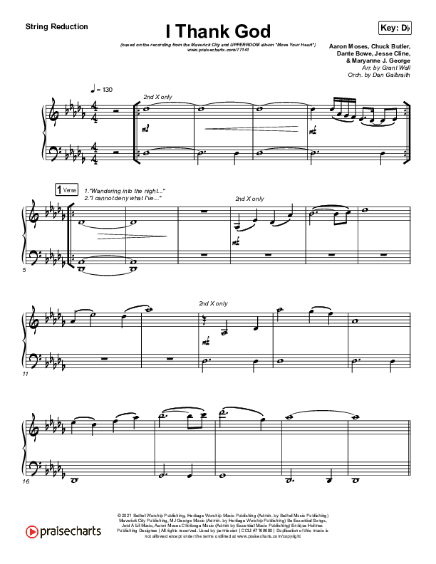 I Thank God String Pack (Maverick City Music / Dante Bowe / Aaron Moses / Maryanne J. George / Chuck Butler)